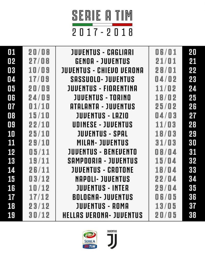 Serie A Classifica E Calendario Juventus Club Doc Mussomeli Gigi Buffon